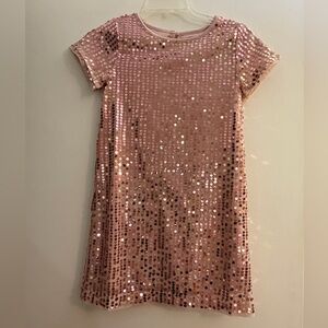 wonder nation Pink Sequin Short Sleeve Shift Dress